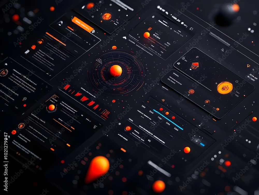 Visually Striking Digital Data Dashboard with Polished Sci Fi User ...