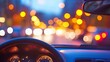 © Elshad Karimov - A blurry image captures the interior of a car, with bokeh lights from streetlights creating a dreamy effect.