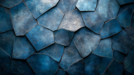 Abstract Blue Cracked Stone Texture Background