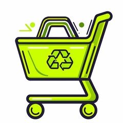 Eco-Friendly Shopping Icon with Recycling Symbol