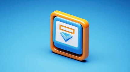 3D browser blank page icon, site interface, cartoon-style element