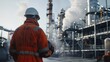 © AlfaSmart - Industrial Worker in Front of a Large Refinery
