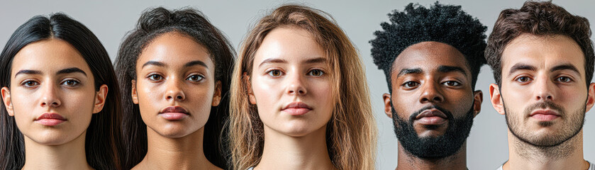 Poster - A group of people with different hair colors and facial features