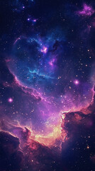 a starry sky in a galaxy reflecting off other planets, a planetary scene perfect for a mobile phone 