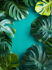 Wall Mural - Tropical Leaves Green Background