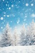 © Kamil - Snow trees with bokeh lighting in winter on a blurred background
