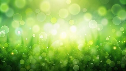 A vibrant green bokeh background with sparkling lights and a soft, sunlit glow, perfect for spring or summer designs.