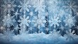 © somporn - Snowflakes on a windowpane with frost designs