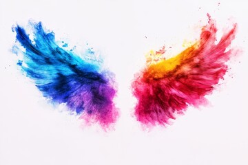 Poster - Watercolor painting of angel wings, symbolizing freedom, hope, spirituality, faith, and creativity.