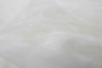 Texture and Background Concept, Close up white Tulle , net, fabric