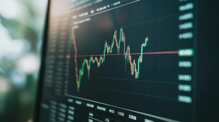 Aufkleber - Financial Graph on Digital Display for Analysis