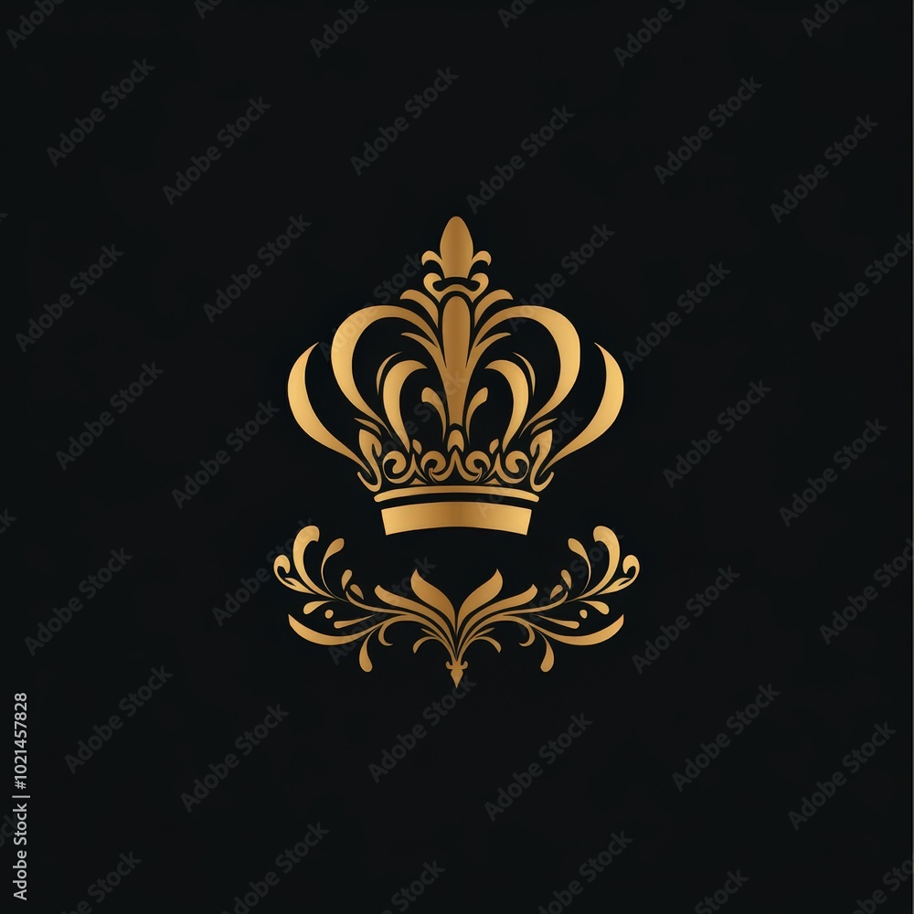 Gold Crest Collection: Royal Luxury Letter AB King with Crown Logo for ...