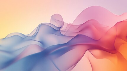 Abstract colorful smoke waves on a gradient backdrop