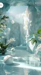 Poster - Abstract Ice Cave Landscape Design