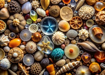 Wall Mural - Magnified Image of a Grain of Sand Under Microscope Showing Intricate Patterns and Textures