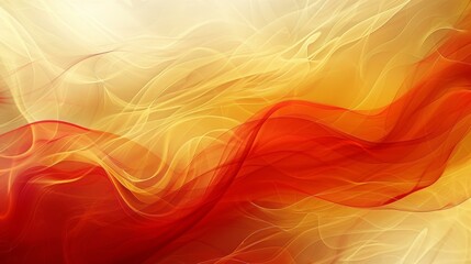 Canvas Print - Abstract red and yellow fluid shapes