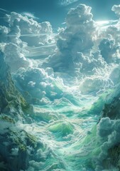 Canvas Print - Abstract Cloud Sea Landscape Artwork