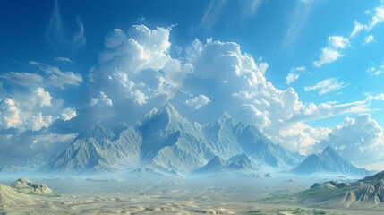 Poster - Majestic Mountain Range Under a Vast Sky