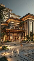 Wall Mural - Luxury Architectural Exterior Design Illustration