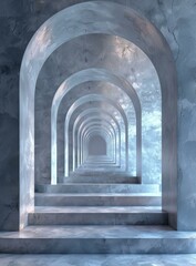 Canvas Print - Abstract Architecture Corridor with Arches