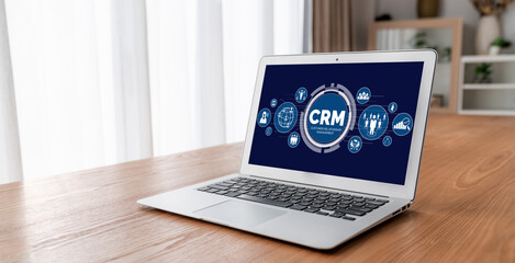 Customer relationship management system on modish computer for CRM business and enterprise