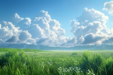 Poster - A Stunning Mountain Meadow Landscape