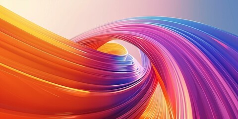 Poster - Colorful abstract 3D rendering of twisted shapes