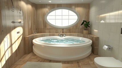 Poster - Modern Spa Bathroom Interior Design Illustration