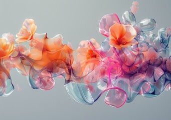 Wall Mural - Colorful abstract flowers