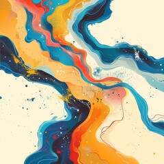 Wall Mural - Abstract Colorful Flowing Art Design