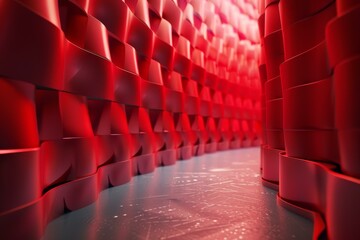 Wall Mural - Futuristic red tunnel