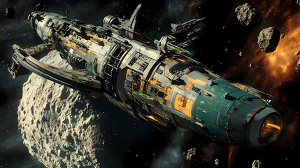 Wall Mural - engine in space