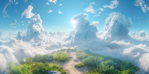 Canvas Print - A Magical Pathway Through the Cloudscape