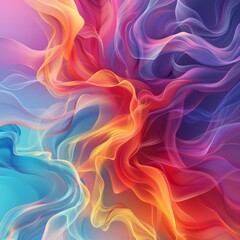 Poster - Abstract Colorful Flowing Fabrics