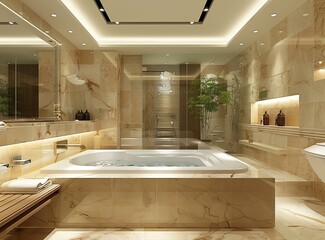 Poster - Luxury Modern Bathroom Design Illustration