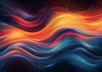 Abstract Colorful Wave Patterns in Space