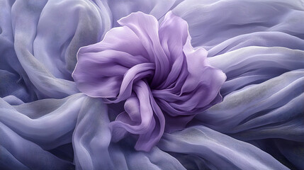 Canvas Print - A detailed photo of a purple-white textile featuring a prominent flower