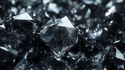 Black Crystal Abstract 3D Background