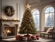 © AutoMation - Christmas tree adorned with a star topper, highlighting the festive decorations and joyful ambiance of the holiday season.