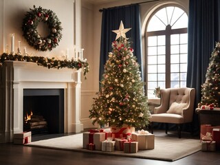 Festive decorations and joyful ambiance of the holiday season.