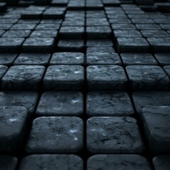 Wall Mural - Dark 3D stone tiles background