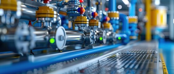 Wall Mural - detailed view of industrial machinery and equipment