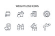 © zumrotul - Weight loss icon set.vector.Editable stroke.linear style sign for use web design,logo.Symbol illustration.