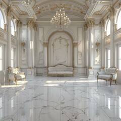 Luxurious White Marble Palace Interior Design