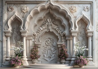 Canvas Print - Ornate Architectural Detail with Floral Accents