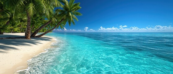 Serene Tropical Beach with Clear Blue Water