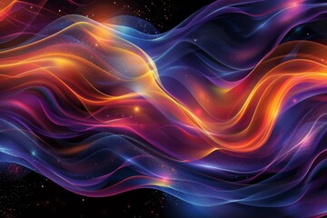 Poster - Abstract Colorful Energy Flowing Waves