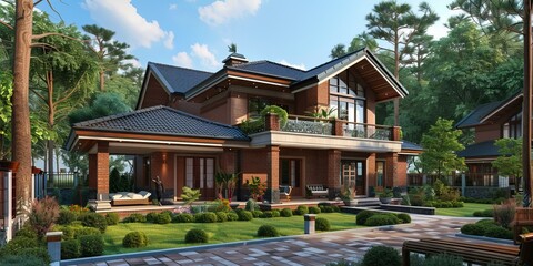 Wall Mural - Luxury Countryside House Exterior Design