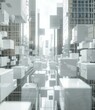 © Adobe Contributor - Futuristic city with skyscrapers made of white cubes