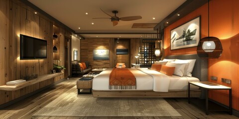 Poster - Luxury Wooden Bedroom Interior Design